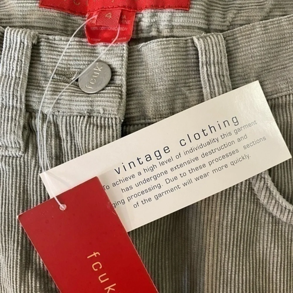 FCUK French Connection corduroy skirt khaki green Size 4